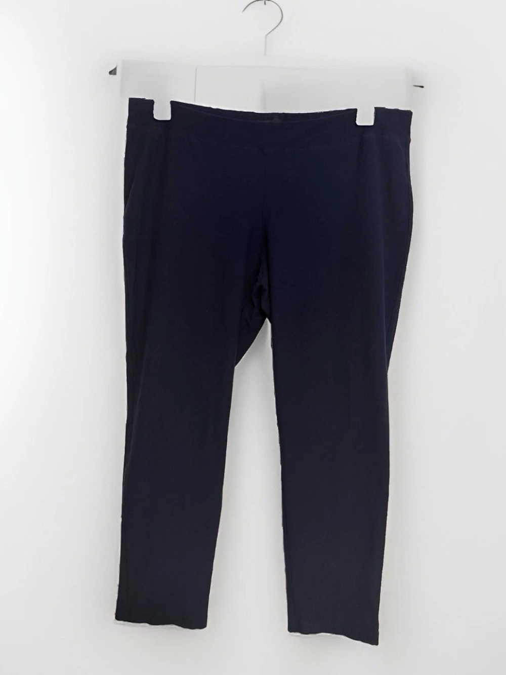 Eileen Fisher Women’s Petite Large Navy Pants Crepe Pull On Stretch Straight
